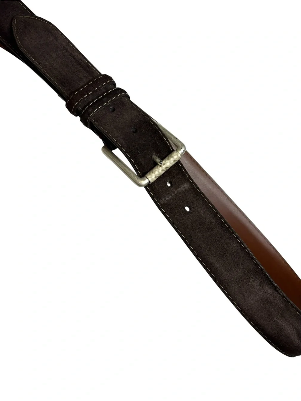 Torino Leather - European Sueded Calfskin Belt - Brown. Size 42